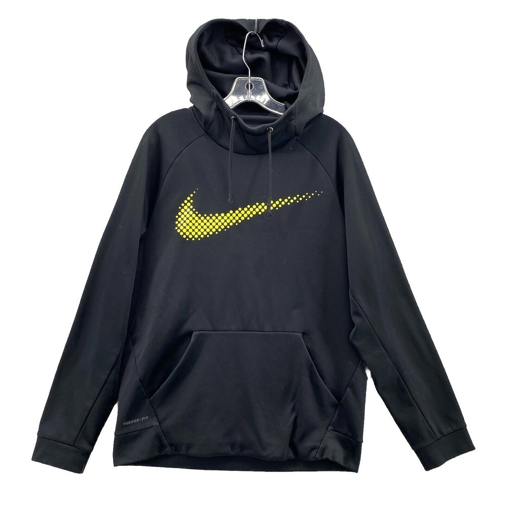 Nike Therma Fit Hoodie Mens Large Black Dri-Fit Fitness‎ Training Sportswear Run